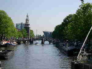 View along canal in Amsterdam
