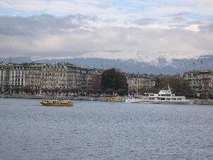 Geneva with Mont Blanc in the Background