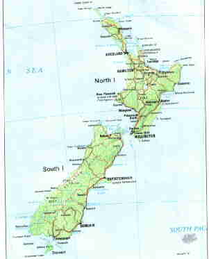 Map of New Zealand