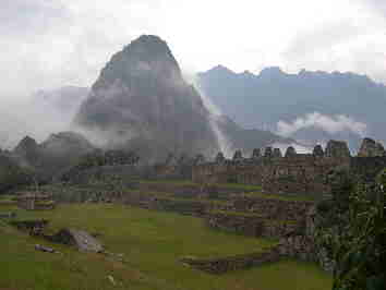 Machu Picchu with Wayna Picchu in the background